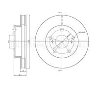 Metelli Disco Freno 23-1481C Ventilato Anteriore per Toyota Hilux VI