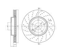 2x Disco freno ventilato 23-1489FC METELLI per MERCEDES-BENZ CLA Coupé CLASSE A