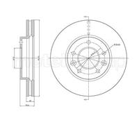 2x Disco freno ventilato 23-1554C METELLI per KIA CARNIVAL II