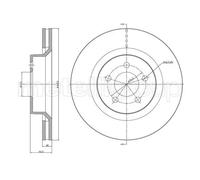 METELLI 2x Disco Freni Anteriore Ø332 MM Ventilato per Dodge Nitro Jeep Cherokee