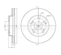 2x Disco freno ventilato 23-1635C METELLI per HONDA CIVIC VII Hatchback