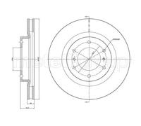 2x Disco freno ventilato 23-1662C METELLI per MITSUBISHI PAJERO IV PAJERO IV Van
