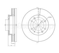 METELLI 2x Disco Freni Anteriore Ø302 MM Ventilato Verniciato per Ford Ranger