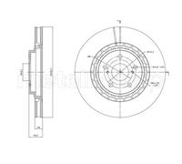 2x Disco freno ventilato 23-1825C METELLI per TOYOTA LEXUS