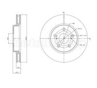 2x Disco freno ventilato 23-1840C METELLI per TOYOTA C-HR COROLLA Hatchback