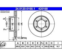 ATE Disco freno 24.0120-0168.1 Ventilato Anteriore 2 pezzi