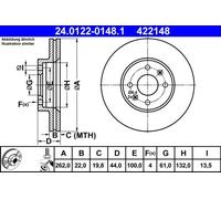 COPPIA DISCHI FRENO ANT ATE RENAULT SAFRANE I 2.0 12V 97KW 92>96 24012201481