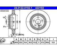 2x Disco freno ventilato 24.0122-0192.1 ATE per MERCEDES-BENZ CLASSE S