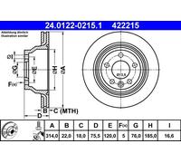 ATE Coppia dischi freno posteriori VW Touareg 3.2 V6 177KW 04>06 24012202151