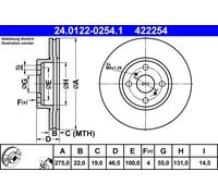 COPPIA DISCHI FRENO ANT ATE TOYOTA YARIS 1.5 Hybrid 55KW 15> 24012202541