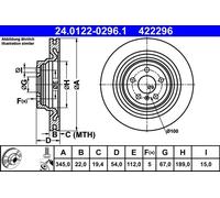 2x Disco freno ventilato 24.0122-0296.1 ATE per MERCEDES-BENZ CLASSE M L