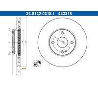 ATE 24.0122-0318.1 Disco freno