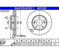 2x Disco freno ventilato 24.0123-0123.1 ATE per HYUNDAI KIA