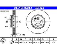 ATE Disco freno 24.0124-0224.1 ventilato anteriore per Renault Scénic II – 2 pezzi