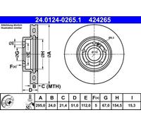 ATE 24.0124-0265.1 Disco freno per MERCEDES-BENZ