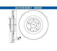 2x Disco freno ventilato 24.0125-0240.1 ATE per MAZDA MX-30