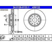 COPPIA DISCHI FRENO ANT ATE LANCIA KAPPA SW 2.4 JTD 100KW 98>01 24012601331