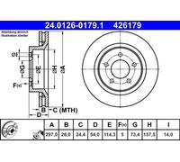 2x ATE 24.0126-0179.1 Disco Freno per Chrysler Concorde 300 M LR