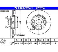 Disco freno ATE 24012802341 per HYUNDAI KIA