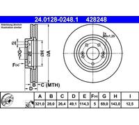 COPPIA DISCHI FRENO ANT ATE KIA SORENTO II 2.2 CRDi 4x4 147KW 09> 24012802481
