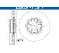 2x Disco freno ventilato 24.0134-0117.1 ATE per LAND ROVER RANGE ROVER IV