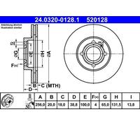 2x Disco freno ventilato 24.0320-0128.1 ATE per VW SEAT