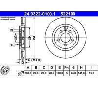 Disco freno ATE Power Disc 24.0322-0100.1, 1 Pezzo