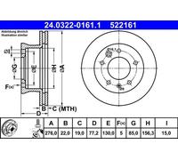 ATE Disco freno Power Disc 24.0322-0161.1, 1 pezzo