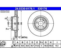 ATE 24033001761 Freno a disco Power Disc