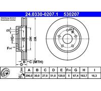 Disco freno ATE PowerDisc 24.0330-0207.1, 1 pezzo