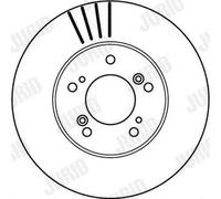 Jurid Disco freno 562143JC ventilato anteriore Ø282 mm per Honda CR-V, HR-V, Shuttle