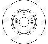 Jurid Disco freno 562182JC ventilato 2x per Renault Laguna II