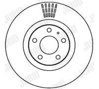 2x Disco freno ventilato 562265JC JURID per AUDI SAAB