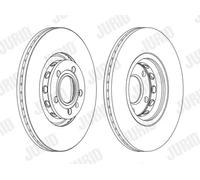2x Disco freno ventilato 562383JC-1 JURID per AUDI VW SKODA SEAT