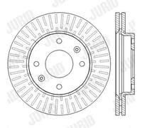2x Disco freno ventilato 562459JC JURID per HYUNDAI SAAB KIA