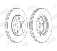 2x Disco freno ventilato 562460JC-1 JURID per SAAB OPEL CHEVROLET