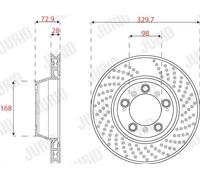 2x Disco freno ventilato 562587JC-1 JURID per PORSCHE 911 911 Cabriolet