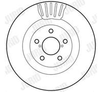 2x Disco freno ventilato 562677JC JURID per SUBARU TOYOTA