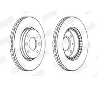 2x Disco freno ventilato 562734JC JURID per HYUNDAI KIA