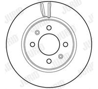 2x Disco freno ventilato 562796JC JURID per HYUNDAI i20 I i20 II