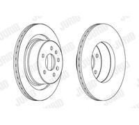 2x Disco freno ventilato 562909JC JURID per SAAB 9-5 9-5 Familiare