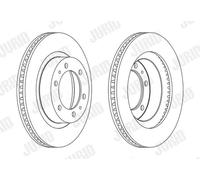 2x Disco freno ventilato 563183JC JURID per TOYOTA HILUX VII Pick-up