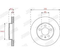 2x Disco freno ventilato 563227JC JURID per VW SEAT SKODA AUDI