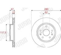 2x Disco freno ventilato 563279JC JURID per SUZUKI SX4 S-CROSS VITARA S-CROSS
