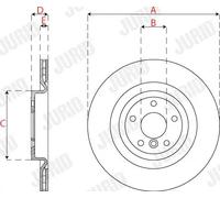 2x Disco freno ventilato 563323JC JURID per JAGUAR XE XF II XF SPORTBRAKE