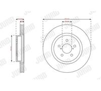 2x Disco freno ventilato 563624JC JURID per SUBARU IMPREZA Hatchback XV