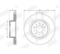 2x Disco freno ventilato 563658JC JURID per TESLA MODEL 3