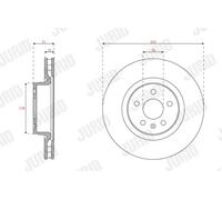 2x Disco freno ventilato 563660JC-1 JURID per TESLA MODEL S