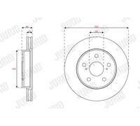 2x Disco freno ventilato 563672JC JURID per TOYOTA COROLLA Hatchback YARIS CROSS