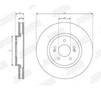 2x Disco freno ventilato 563747JC-1 JURID per HYUNDAI KIA